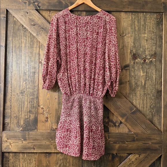 ULLA JOHNSON Samira Silk Smocked Mini Dress - Picture 4 of 9